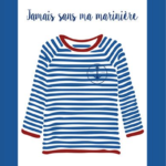 Coupon de tissu - Jamais Sans Ma Marinière, Bleu