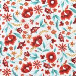 Tissu sergé coton enduit Oeko-tex -Judy , multicolore rouge