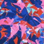 Tissu viscose imprimé Lahana - Multicolore, bleu, rose, rouge
