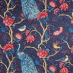 Tissu Alexandra Velours Fond Bleu nuit édition Thevenon Paris