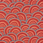 Tissu Fairy light fond  rouge piment édition Thevenon Paris