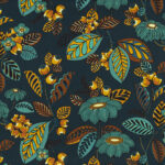 Tissu Garden land Fond bleu anthracite édition Thevenon Paris