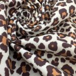 Tissu coton imprimé Léopard - Beige