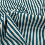Tissu coton imprimé Marinière - Bleu canard