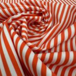 Tissu coton imprimé Marinière - Rouge
