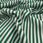 Tissu coton imprimé Marinière - Vert