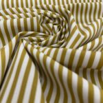 Tissu coton imprimé Marinière - Kaki