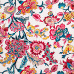 Tissu Alexandra Velours Fond naturel nuit édition Thevenon Paris