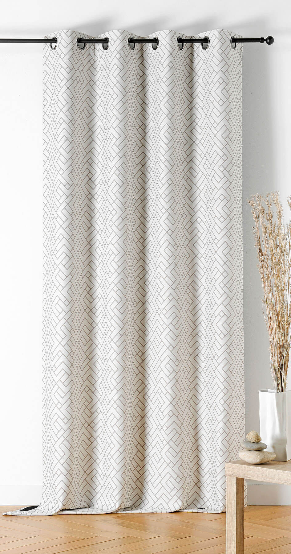 COL 28 - Blanc et taupe chiné RIDEAU