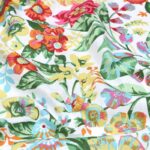 Tissu sergé coton enduit Oeko-tex Jeanne - Multicolore, fond blanc