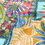 Tissu coton enduit imprimé Tiari - Multicolore
