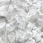 Toile de coton imprimé Yoshino - Blanc, fond naturel