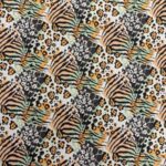 Tissu coton imprimé Léo - Multicolore, vert