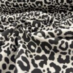 Toile de coton imprimé léopard - Noir