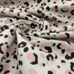 Toile de coton imprimé léopard - Rose clair