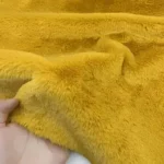 Tissu fausse fourrure poil ras - Moutarde