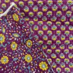 Tissu boutis matelassé réversible lurex Indien - Rani Pushp, fond violet