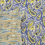 Tissu boutis matelassé réversible lurex Indien - Neelambari Ambi, paisley bleu