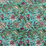 Tissu coton indien lamé - Raat Rani, céladon