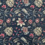 Tissu coton indien lamé - Neel Kamal, bleu marine