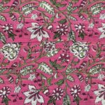 Tissu coton indien lamé - Raat Rani, Rose