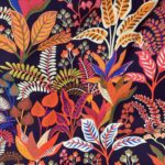 Tissu toile de coton panama - Adeline, fond marine