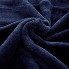 Tissu fausse fourrure poil ras  - Bleu marine