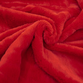 Tissu fausse fourrure poil ras - Rouge