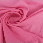 Tissu double gaze 100% coton - Rose