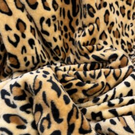 Tissu Doudou imprimé Guépard - Beige