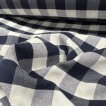 Tissu d'ameublement grande largeur 280cm Anita carreaux - Bleu marine