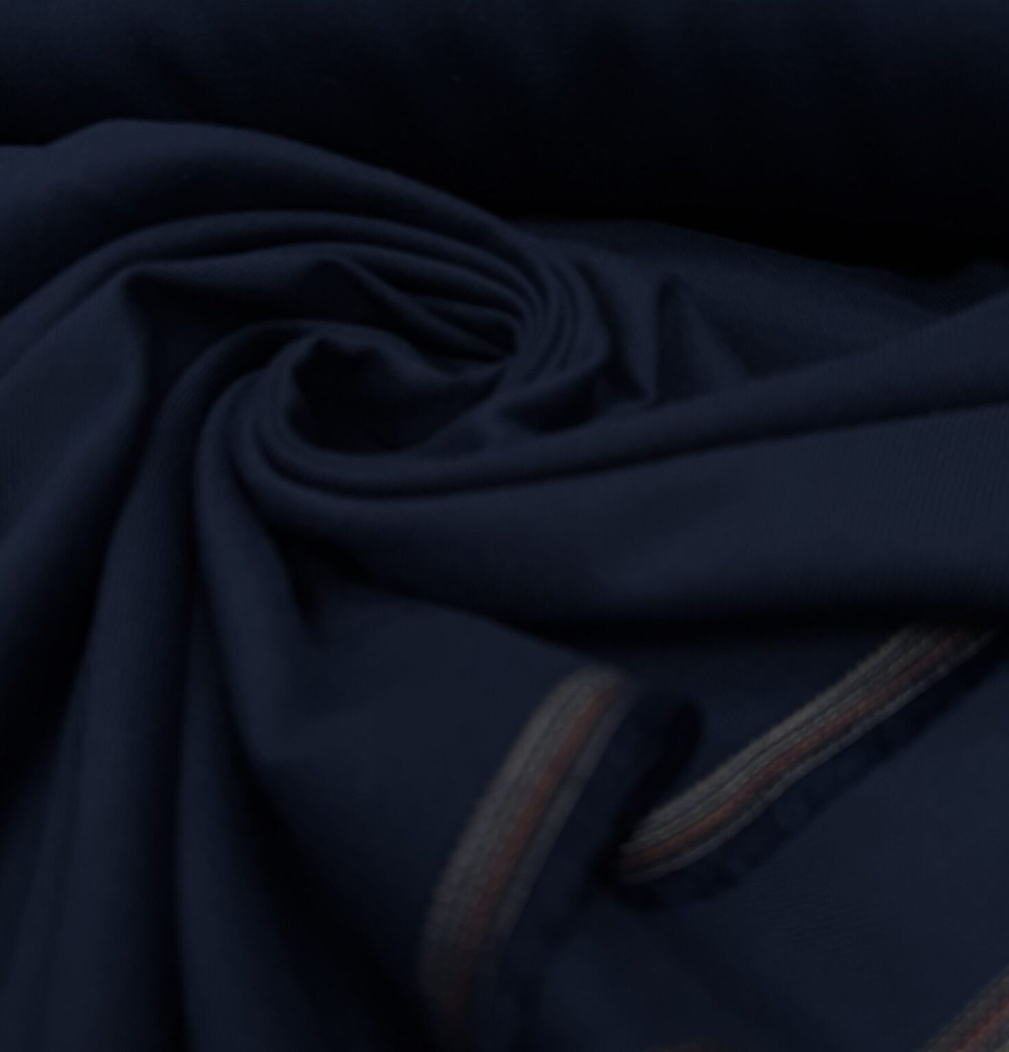 Tissu Lainage Bleu Marine à Fines Rayures - 1,70m X 1,40m - Neuf - Fabriqué En France