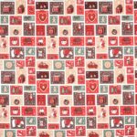 Tissu coton imprimé Advent Noël - Rouge