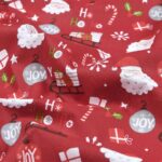 Tissu coton imprimé  JOY Noël - Rouge