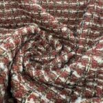 Lainage tweed Lurex - Beige, brique