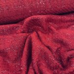 Lainage tweed Couture - Rouge, Lurex
