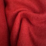Tissu laine bouillie uni - Rouge