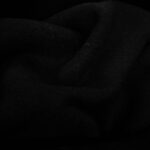 Tissu laine bouillie uni - Noir