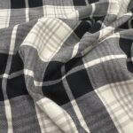Tissu Tartan écossais - Noir, écru