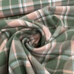 Tissu Tartan écossais - Vert, rose