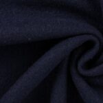Tissu laine bouillie uni - Bleu marine