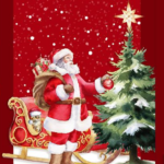 Coupon de tissu Noël - Père noël 1