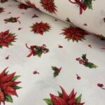 Tissu d'ameublement grande largeur 280cm Noël - Fond écru