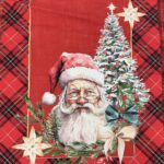 Coupon de tissu - Père Noël vintage