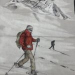 Coupon de tissu - Randonnée en montagne