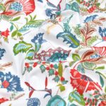 Tissu coton imprimé Altesse - Multicolore, fond blanc