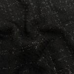 Coupon de tissu Lainage tweed 1m x 1,50m noir, lurex
