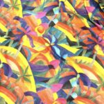 Coupon de tissu velours imprimé 1,40m x 1,40m Multicolore