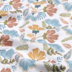 Tissu coton imprimé Jocelyne - Fond blanc