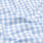 Tissu coton vichy Bardot grands carreaux - Bleu ciel